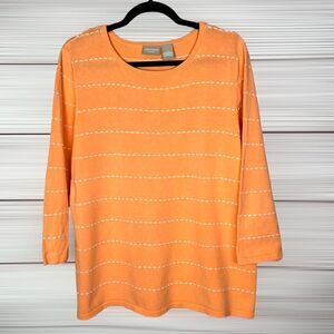 Field Gear Cotton Orange Sweater Top 3/4 Sleeves